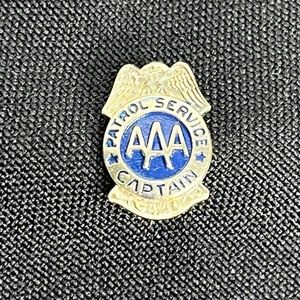 Vintage Blue & Silver AAA Patrol Service Captain Pin